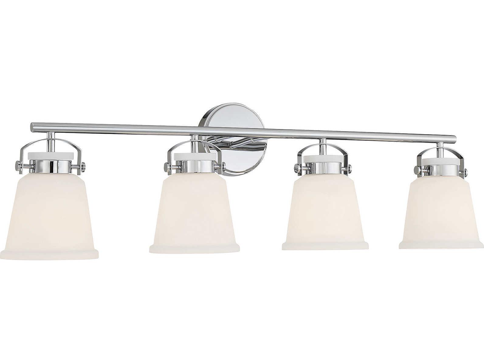 Savoy House Kaden 4-Light Polished Chrome Glass Vanity Light
