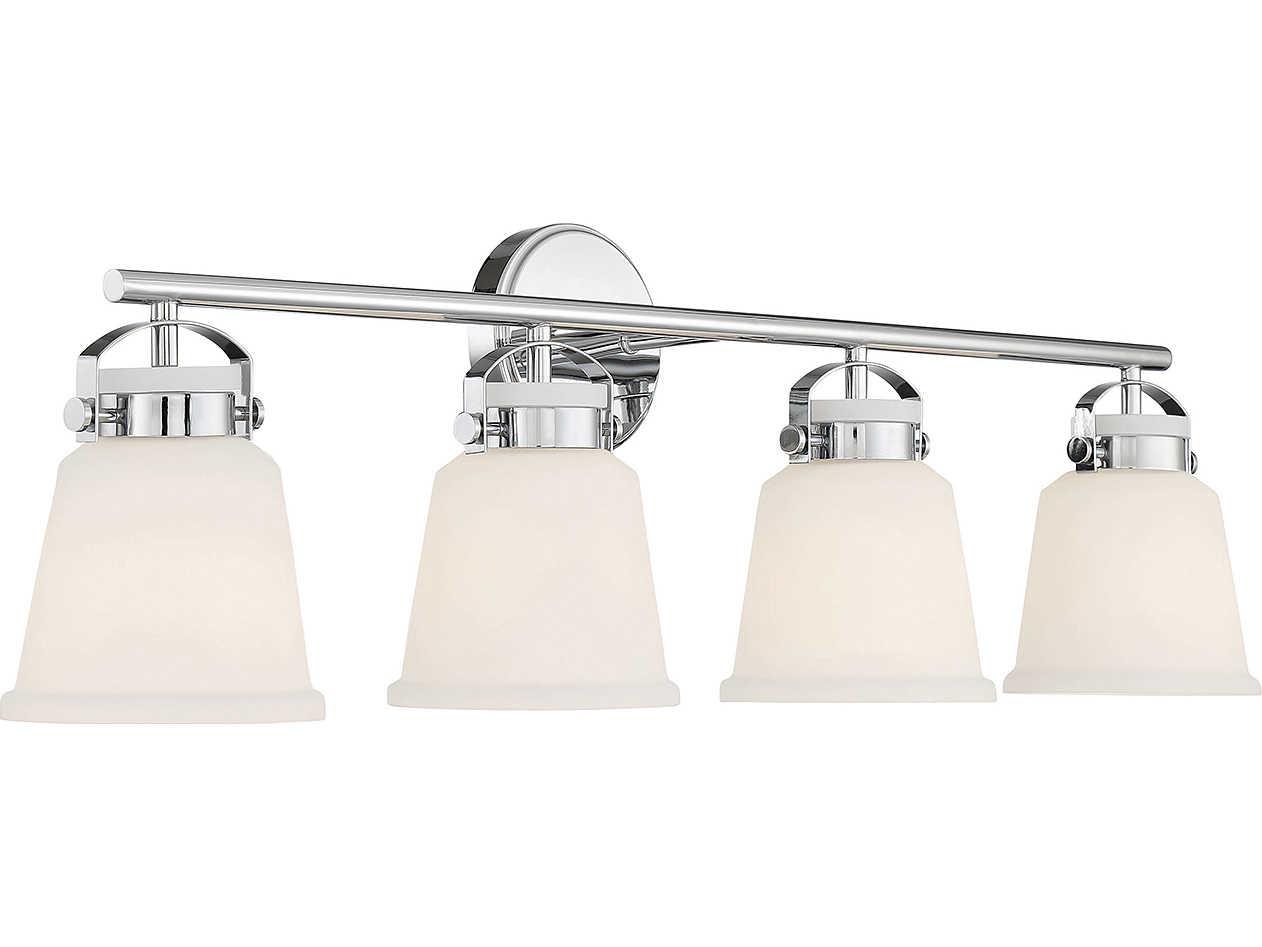 Savoy House Kaden 4-Light Polished Chrome Glass Vanity Light