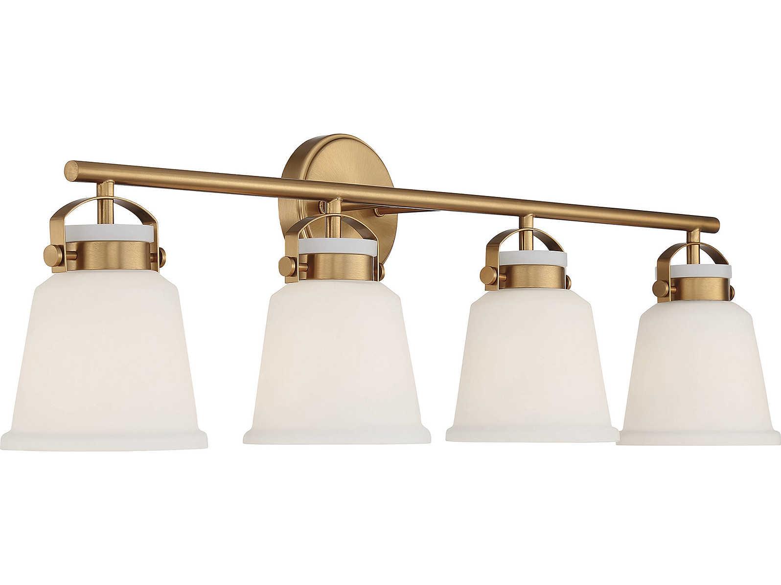 Savoy House Kaden 4-Light Warm Brass Glass Vanity Light