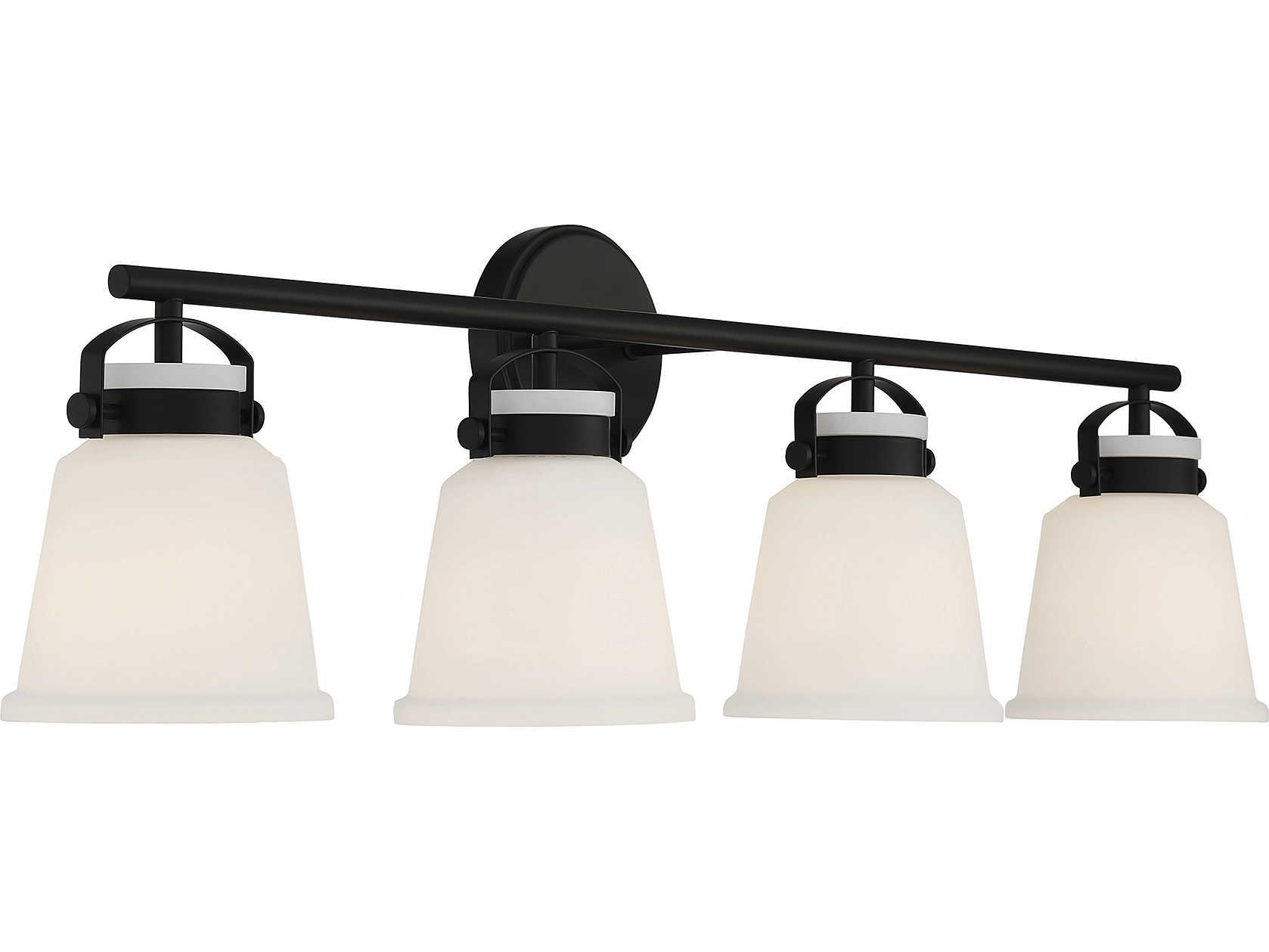 Savoy House Kaden 4-Light Matte Black Glass Vanity Light