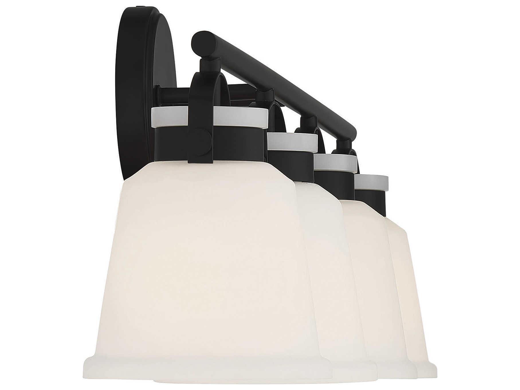 Savoy House Kaden 4-Light Matte Black Glass Vanity Light