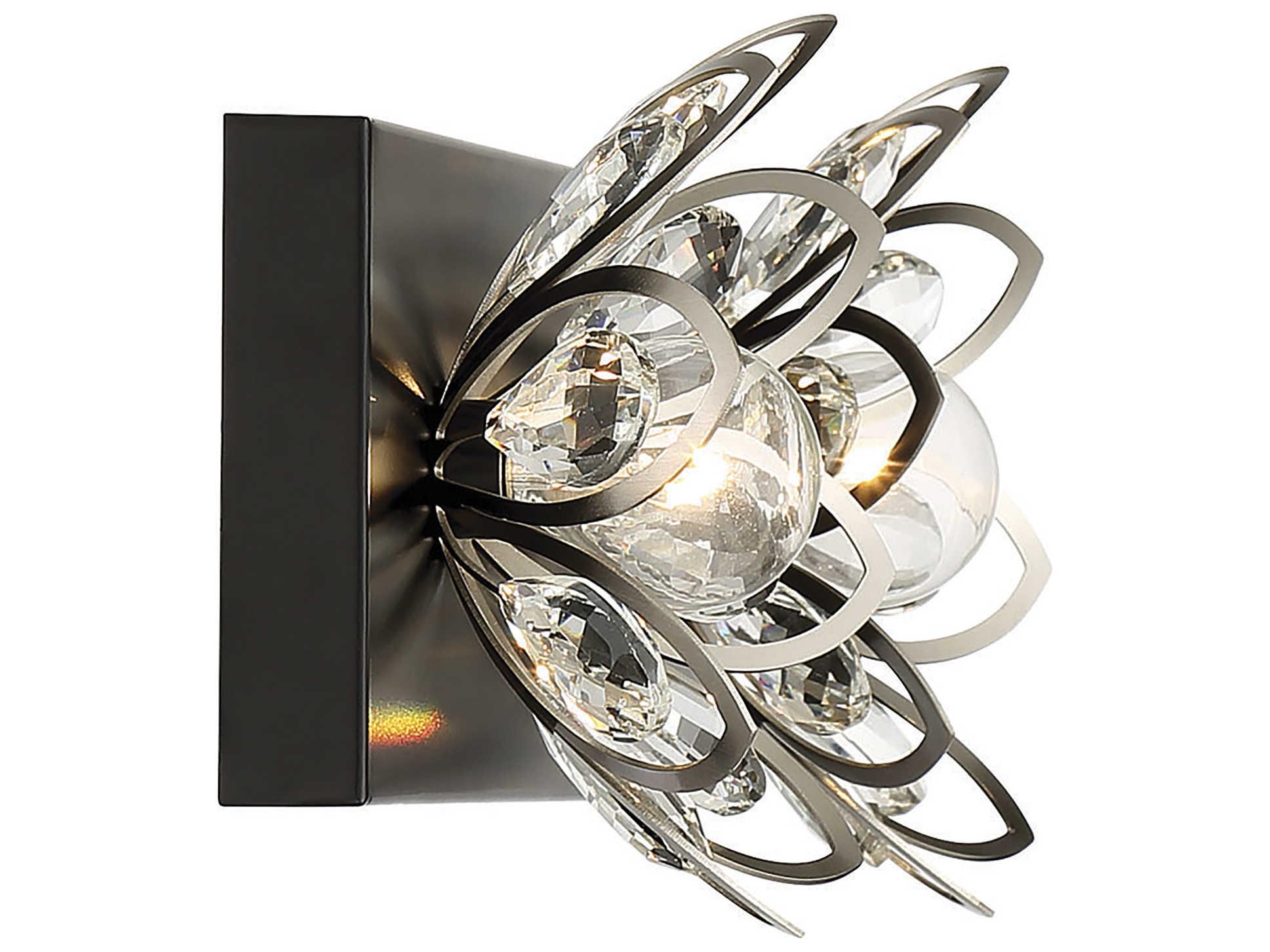 Savoy House Poppy 2-Light Matte Black Satin Nickel Crystal Vanity Light