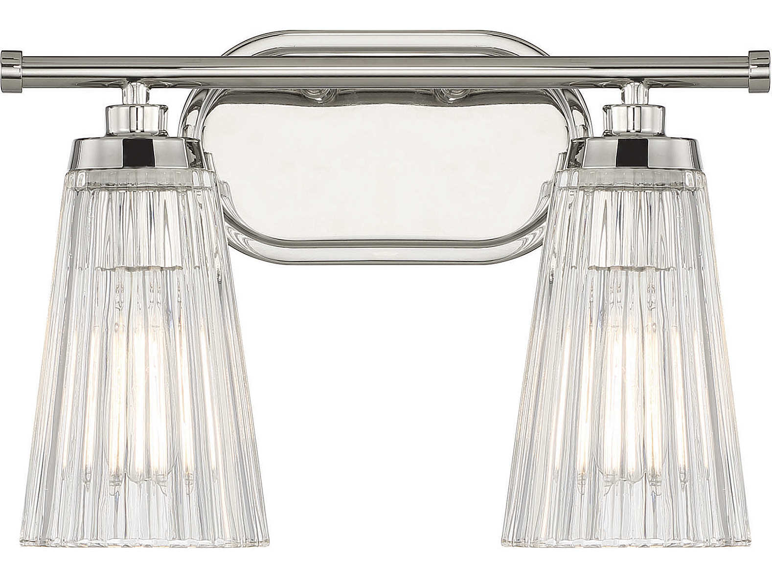 Savoy House Chantilly 2-Light Polished Nickel Glass Vanity Light