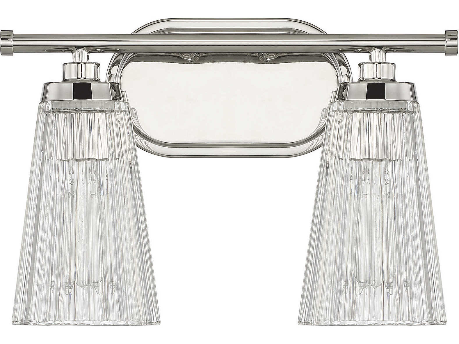 Savoy House Chantilly 2-Light Polished Nickel Glass Vanity Light
