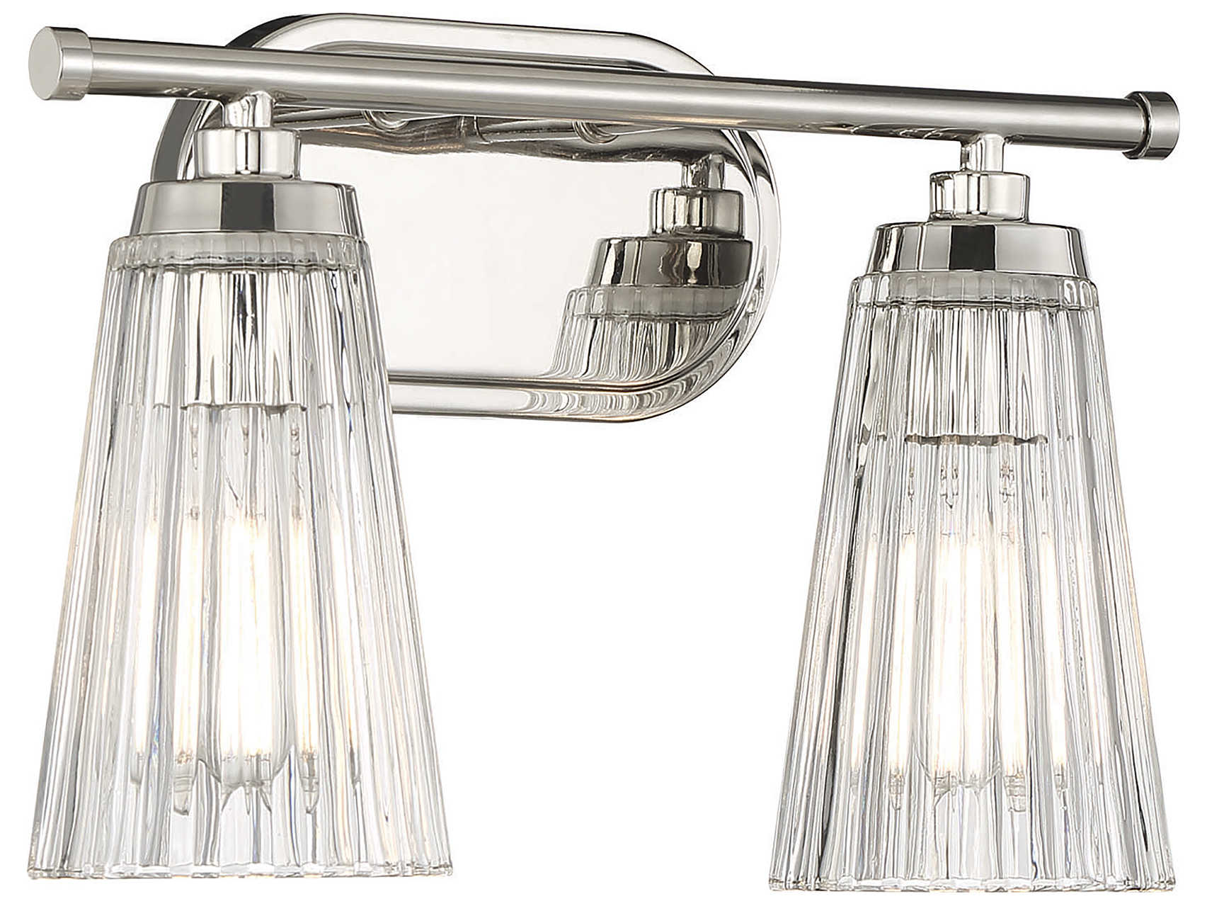 Savoy House Chantilly 2-Light Polished Nickel Glass Vanity Light