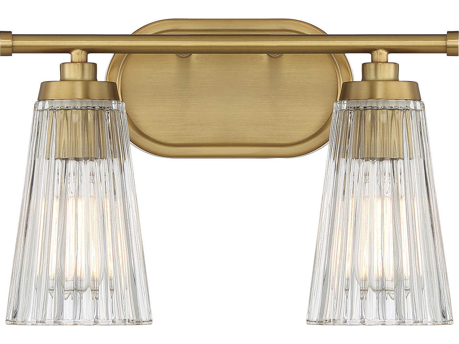 Savoy House Chantilly 2-Light Warm Brass Glass Vanity Light