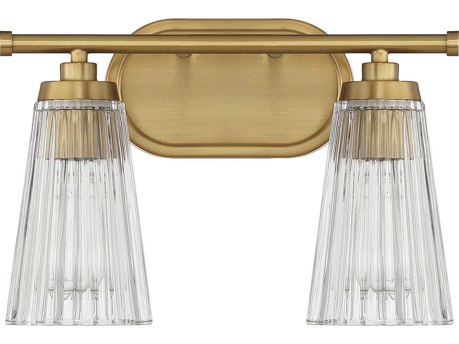 Savoy House Chantilly 2-Light Warm Brass Glass Vanity Light