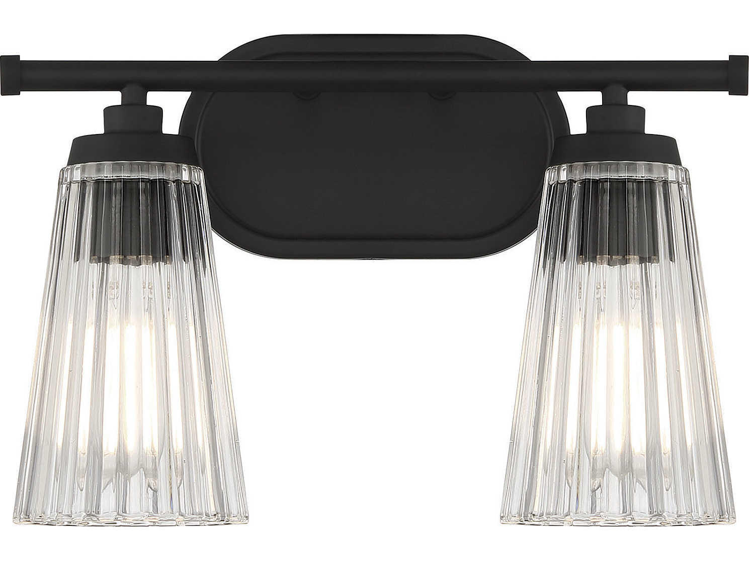 Savoy House Chantilly 2-Light Matte Black Glass Vanity Light