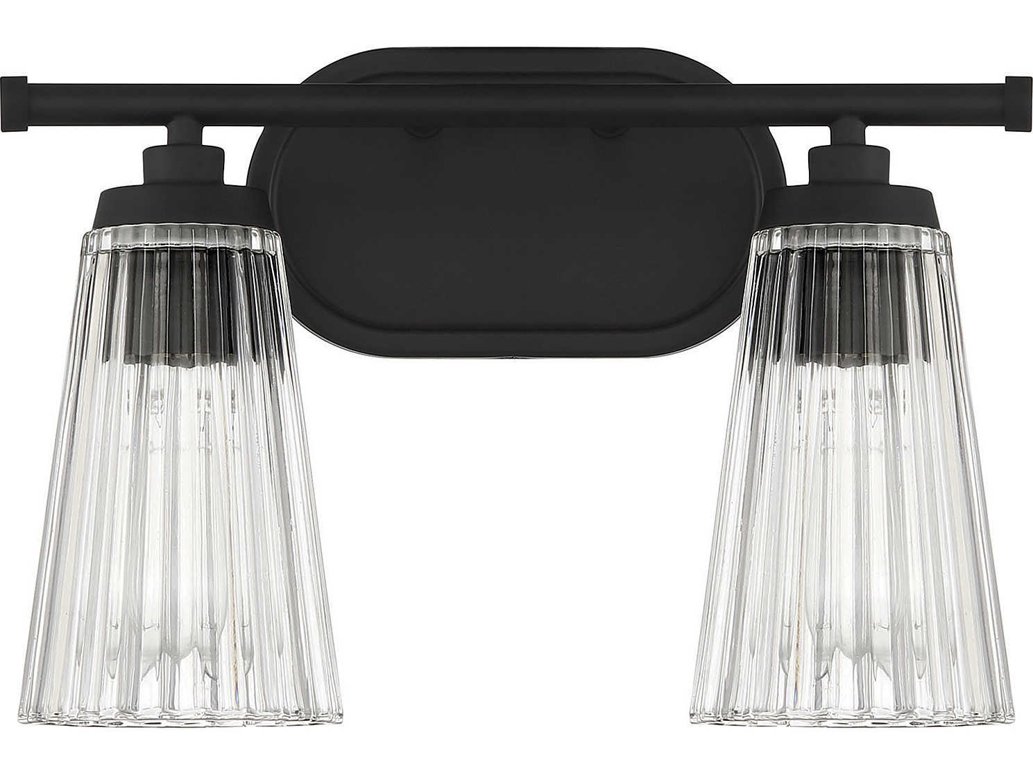 Savoy House Chantilly 2-Light Matte Black Glass Vanity Light