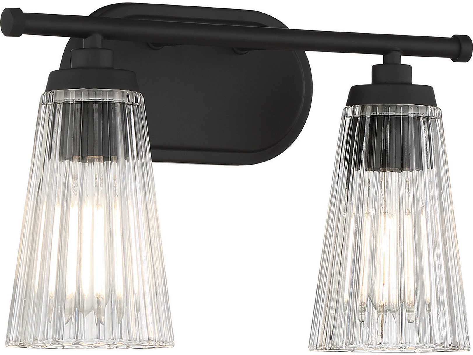 Savoy House Chantilly 2-Light Matte Black Glass Vanity Light