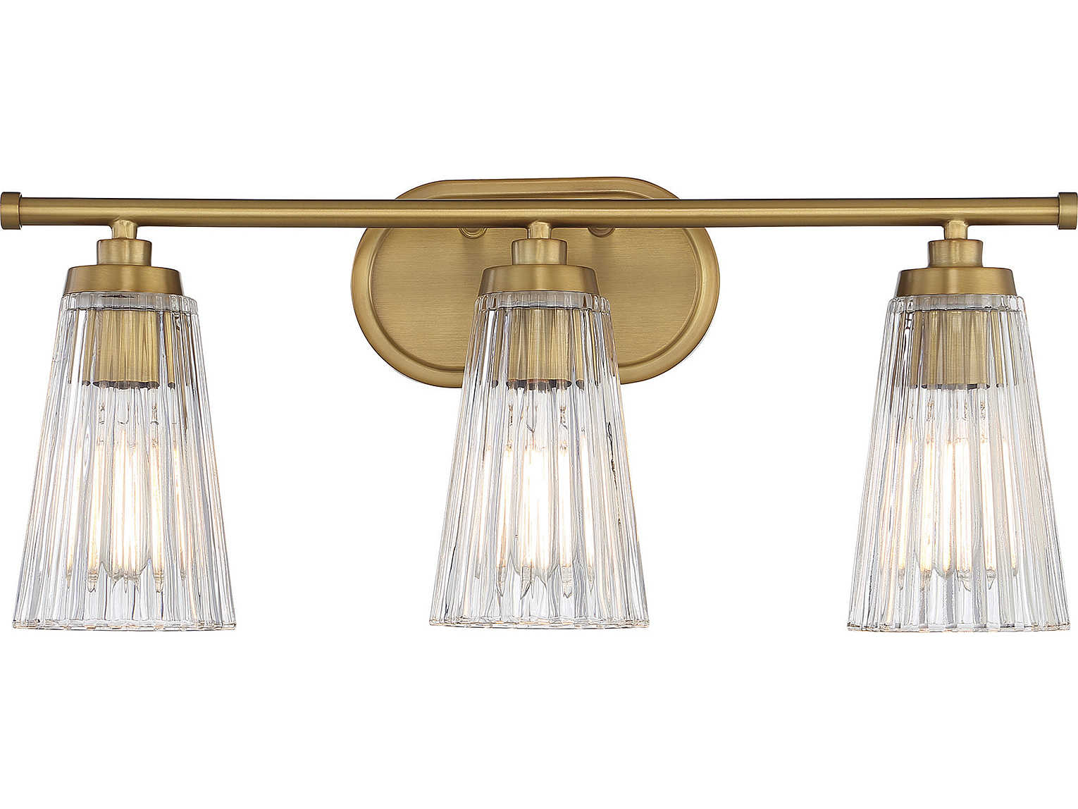 Savoy House Chantilly 3-Light Warm Brass Glass Vanity Light