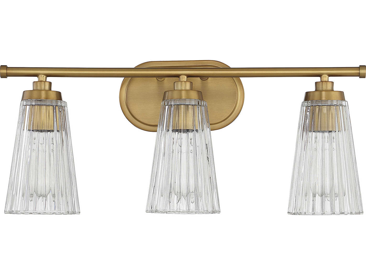 Savoy House Chantilly 3-Light Warm Brass Glass Vanity Light