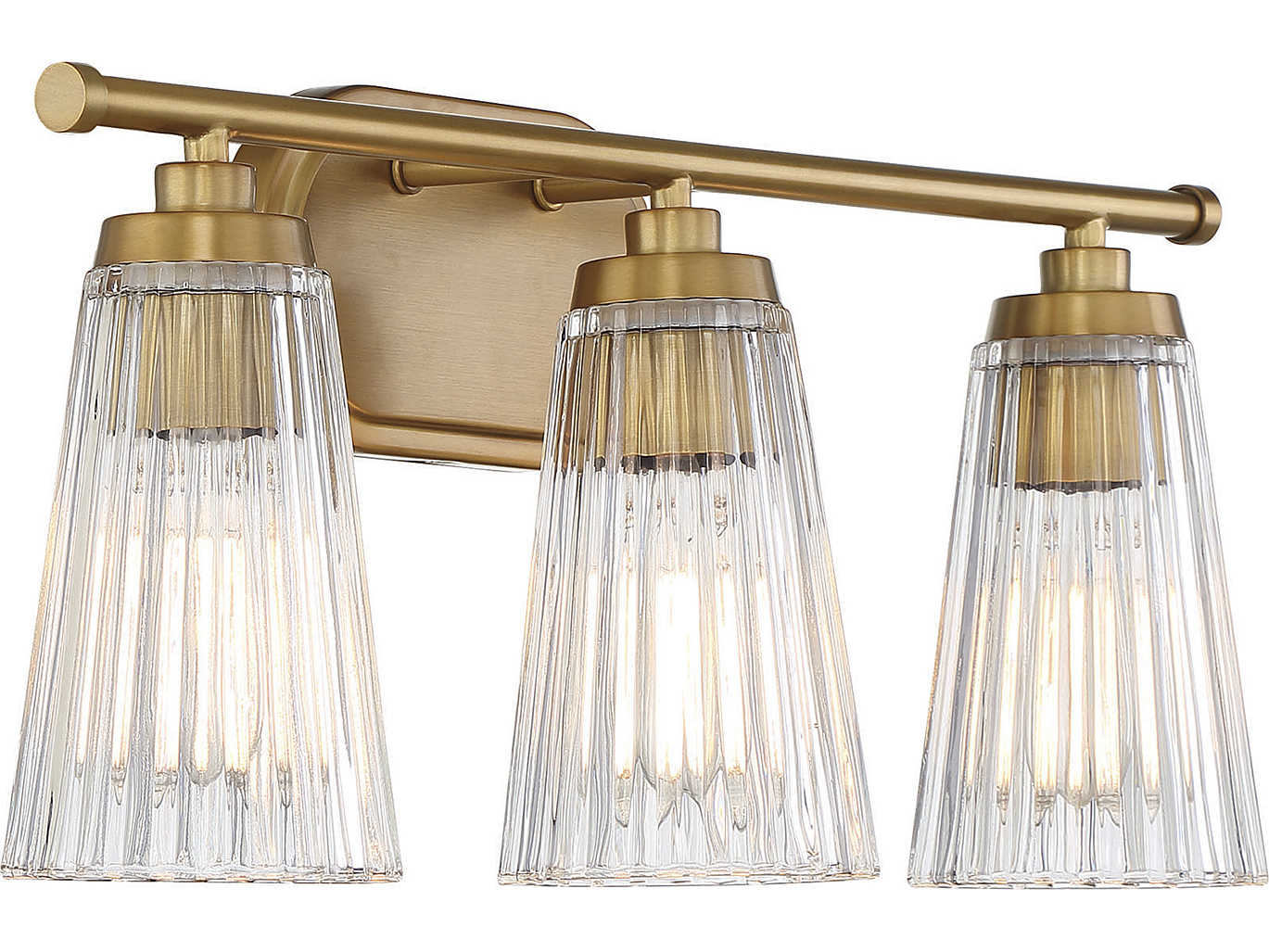 Savoy House Chantilly 3-Light Warm Brass Glass Vanity Light