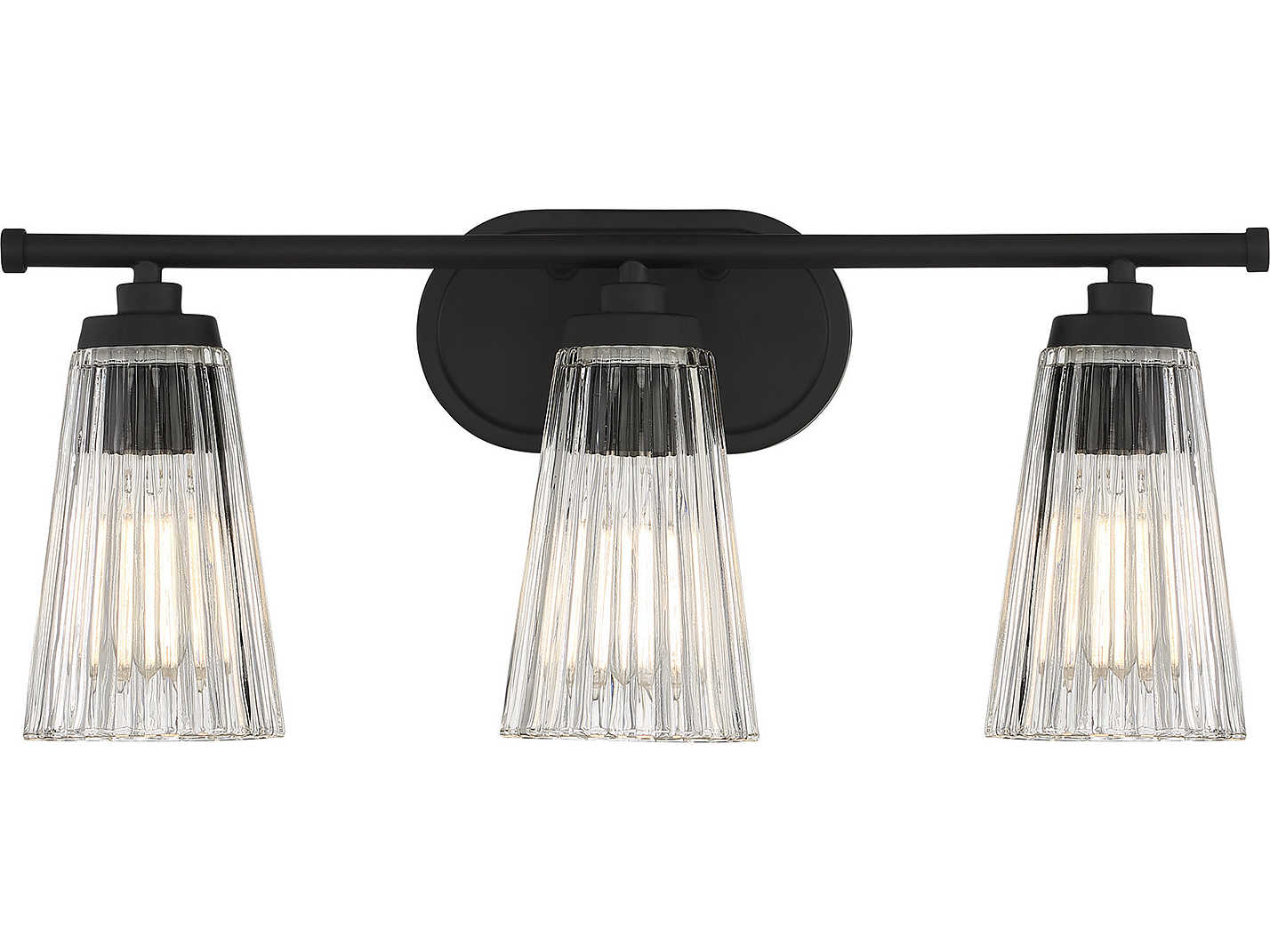 Savoy House Chantilly 3-Light Matte Black Glass Vanity Light