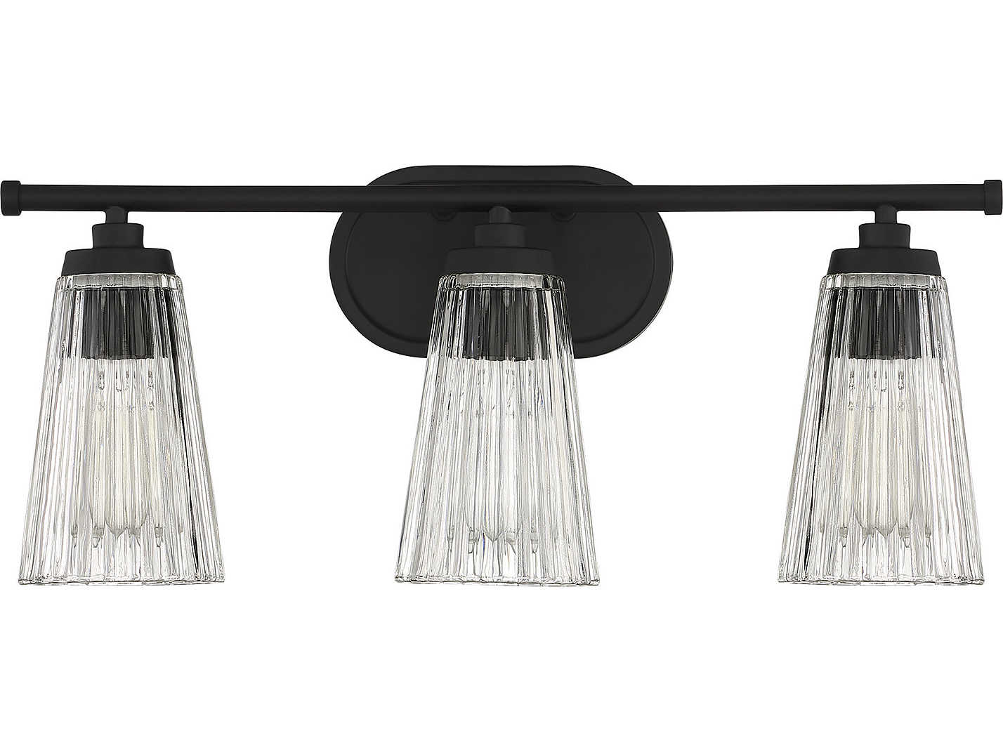 Savoy House Chantilly 3-Light Matte Black Glass Vanity Light