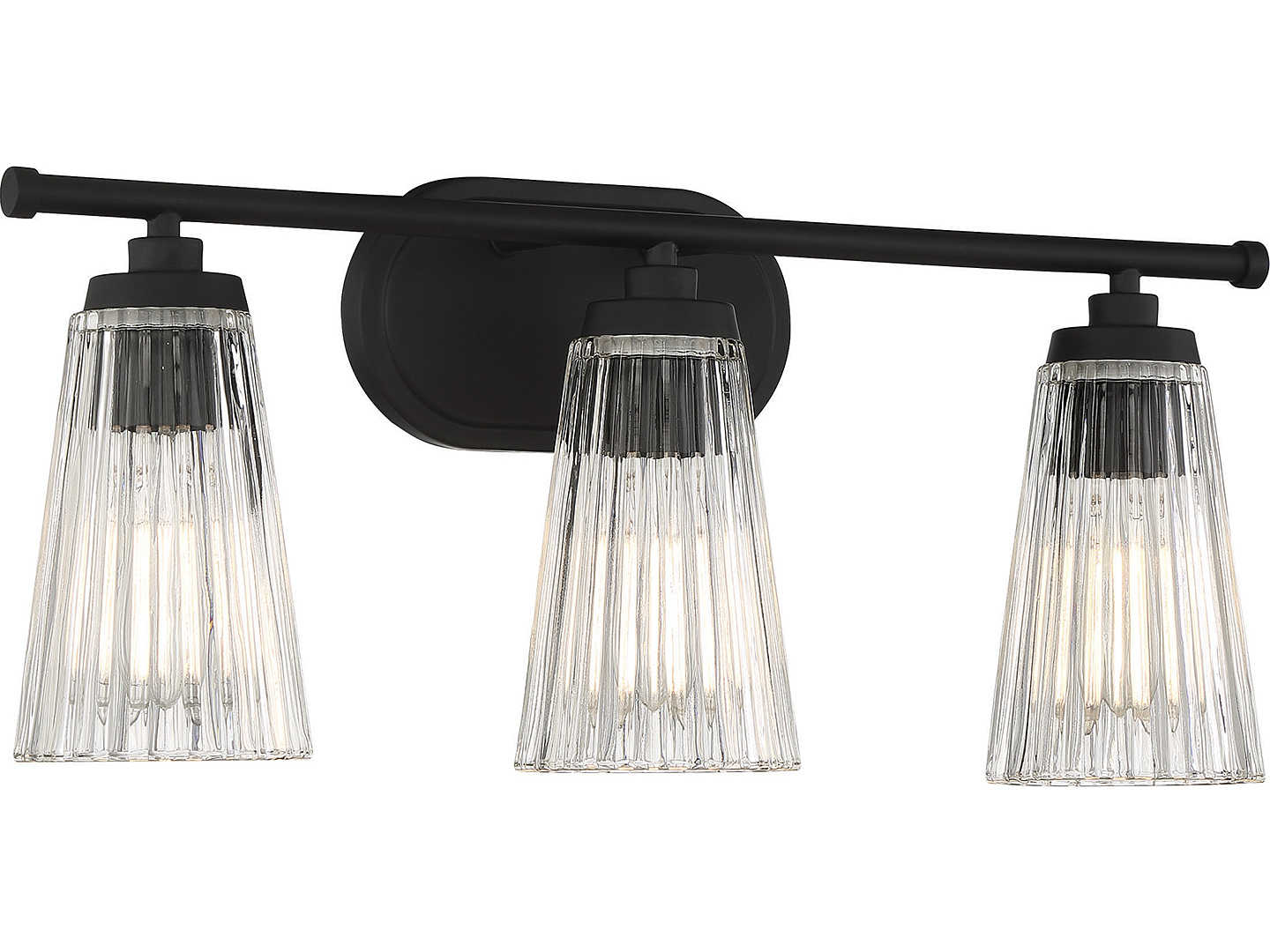 Savoy House Chantilly 3-Light Matte Black Glass Vanity Light