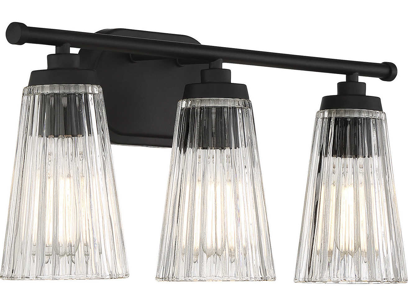 Savoy House Chantilly 3-Light Matte Black Glass Vanity Light