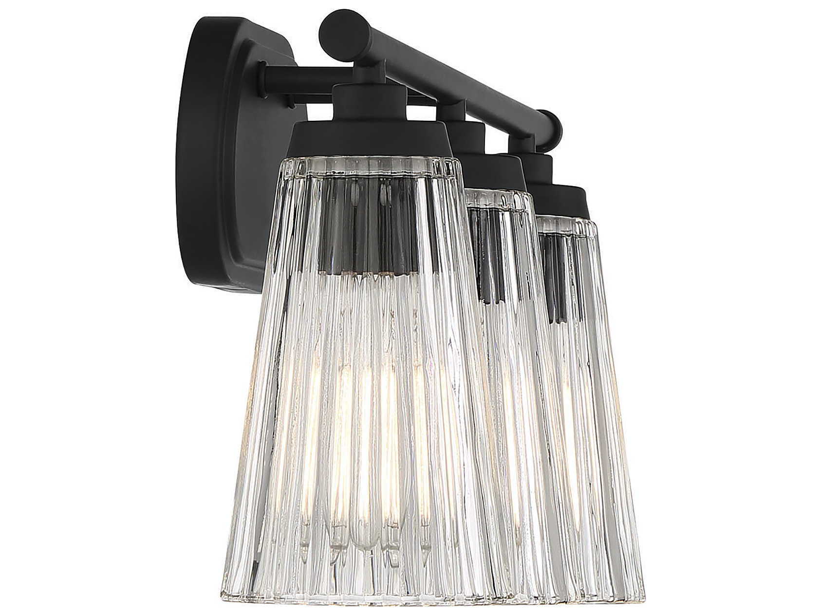 Savoy House Chantilly 3-Light Matte Black Glass Vanity Light