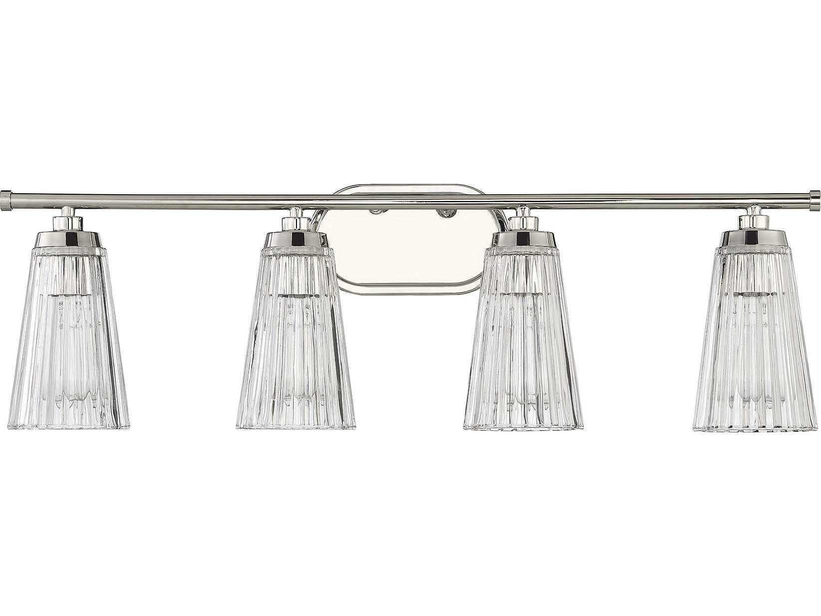 Savoy House Chantilly 4-Light Polished Nickel Glass Vanity Light