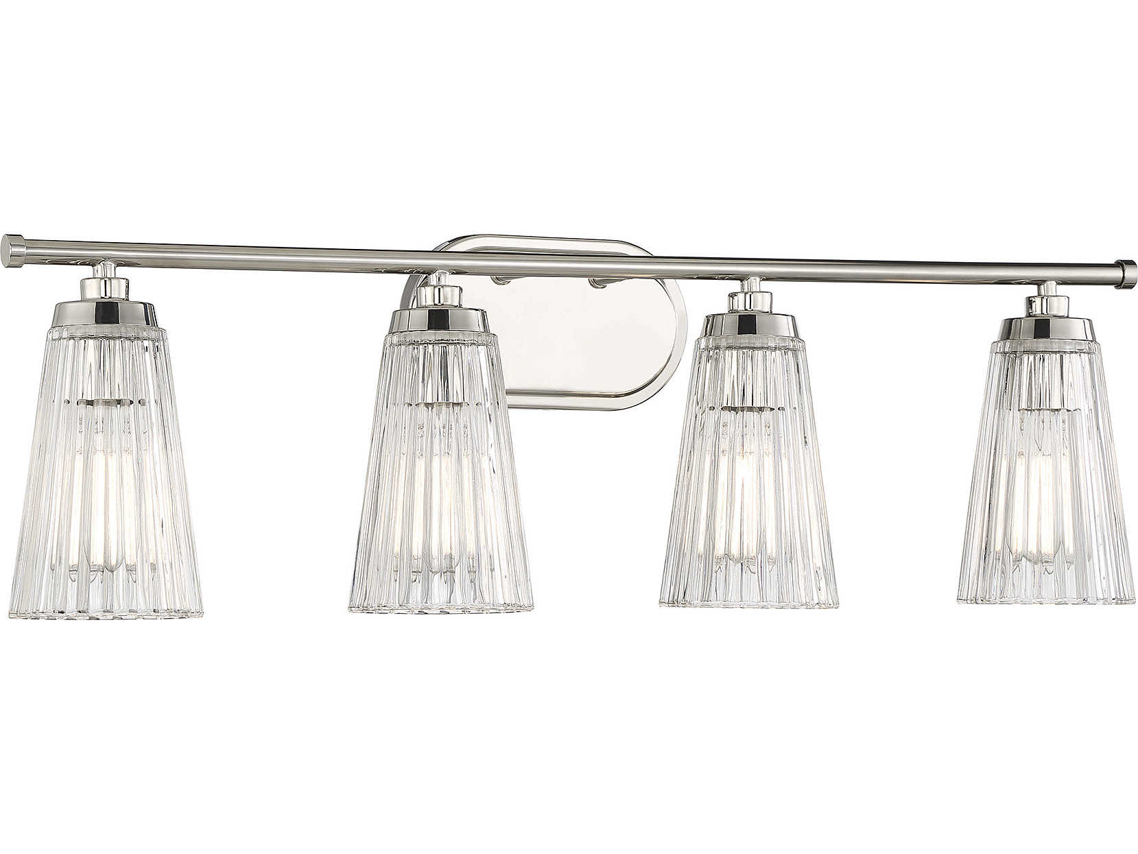 Savoy House Chantilly 4-Light Polished Nickel Glass Vanity Light