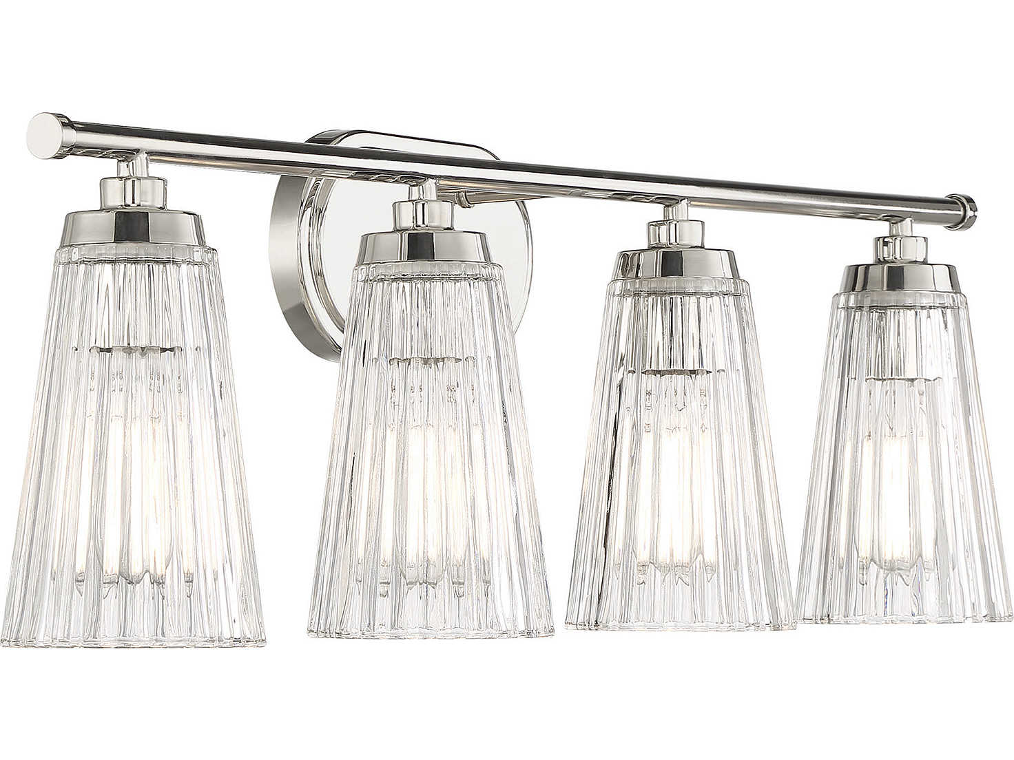 Savoy House Chantilly 4-Light Polished Nickel Glass Vanity Light