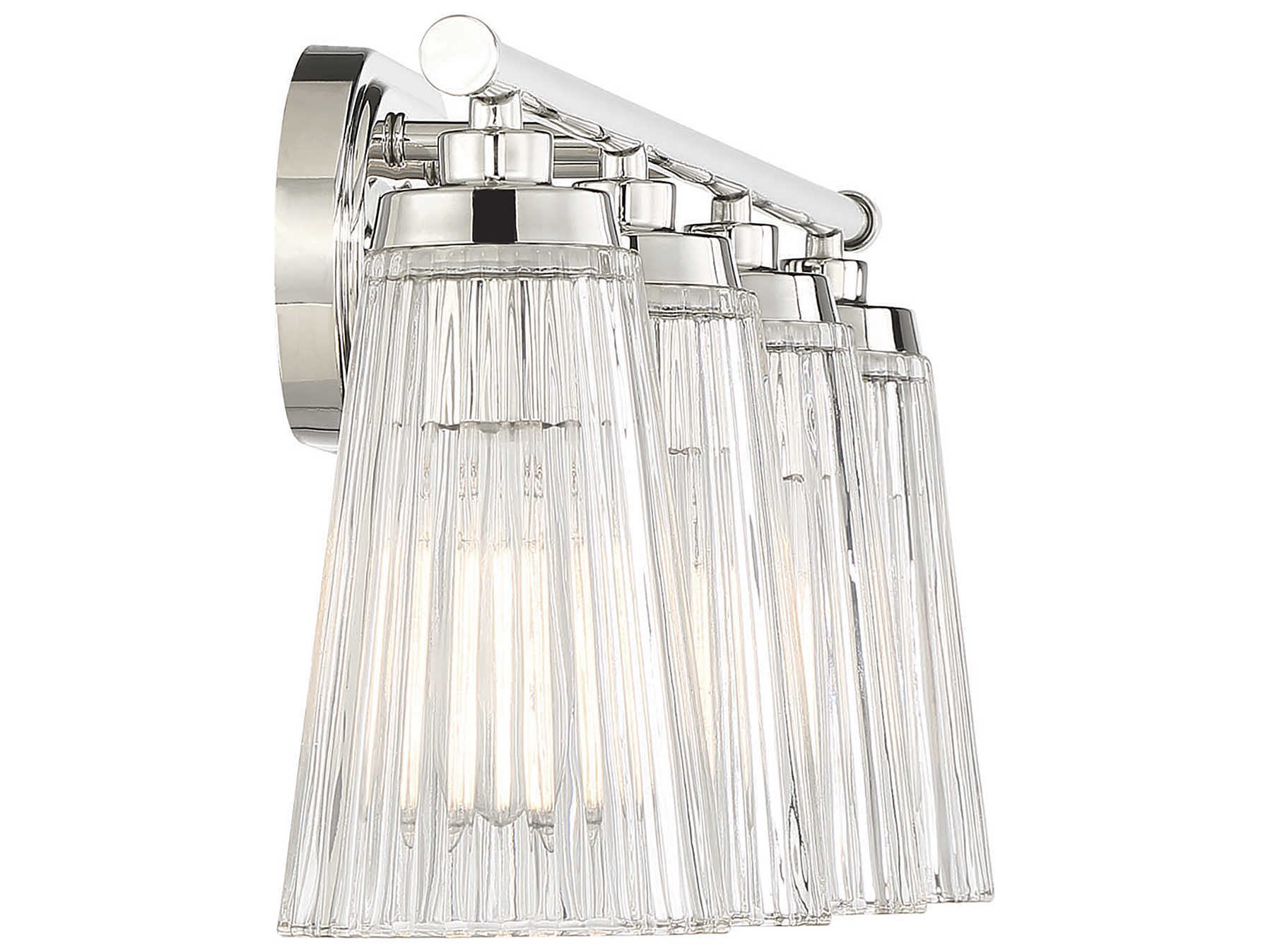 Savoy House Chantilly 4-Light Polished Nickel Glass Vanity Light