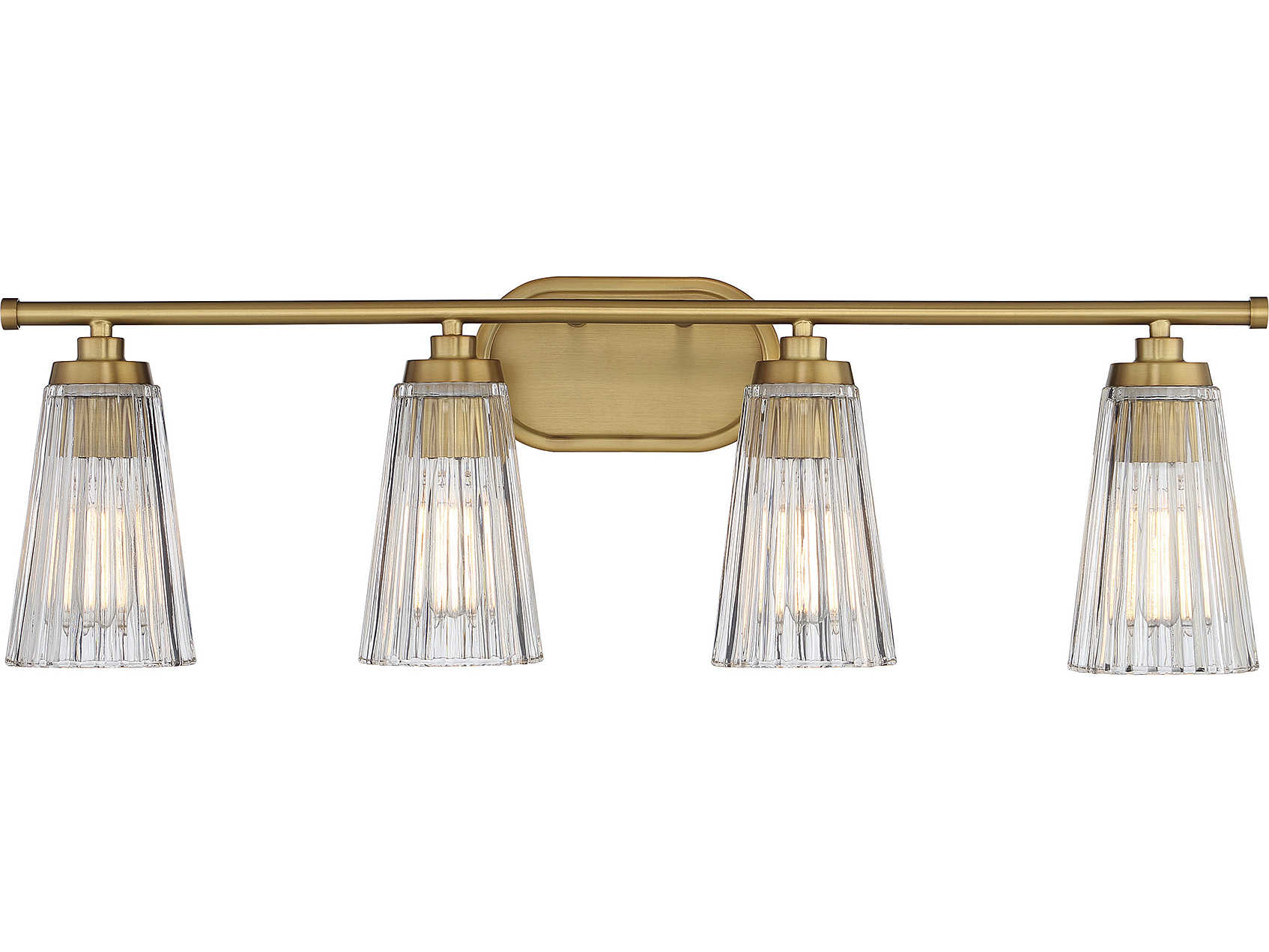 Savoy House Chantilly 4-Light Warm Brass Glass Vanity Light