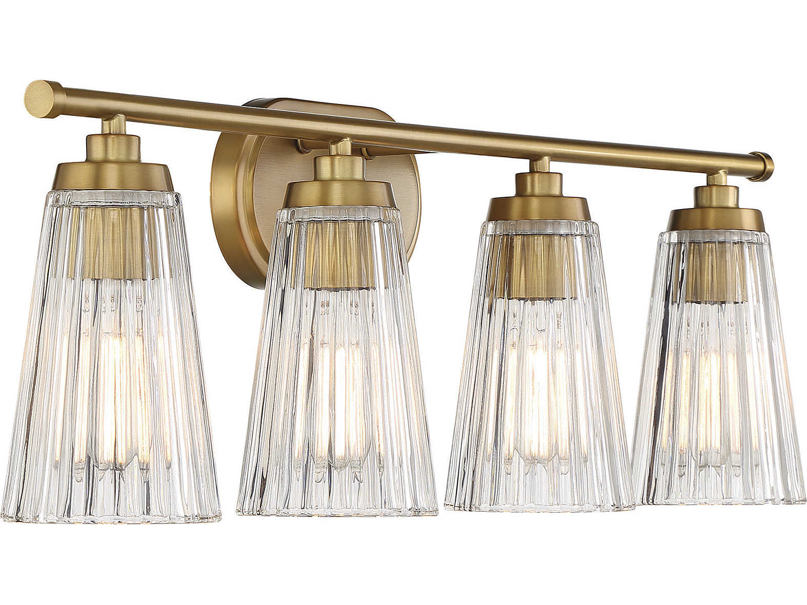 Savoy House Chantilly 4-Light Warm Brass Glass Vanity Light