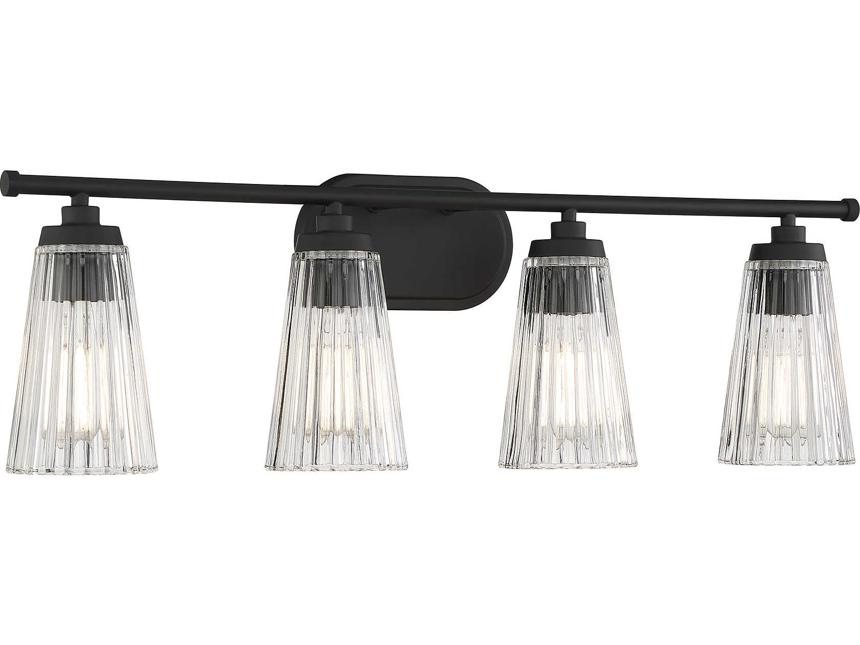 Savoy House Chantilly 4-Light Matte Black Glass Vanity Light