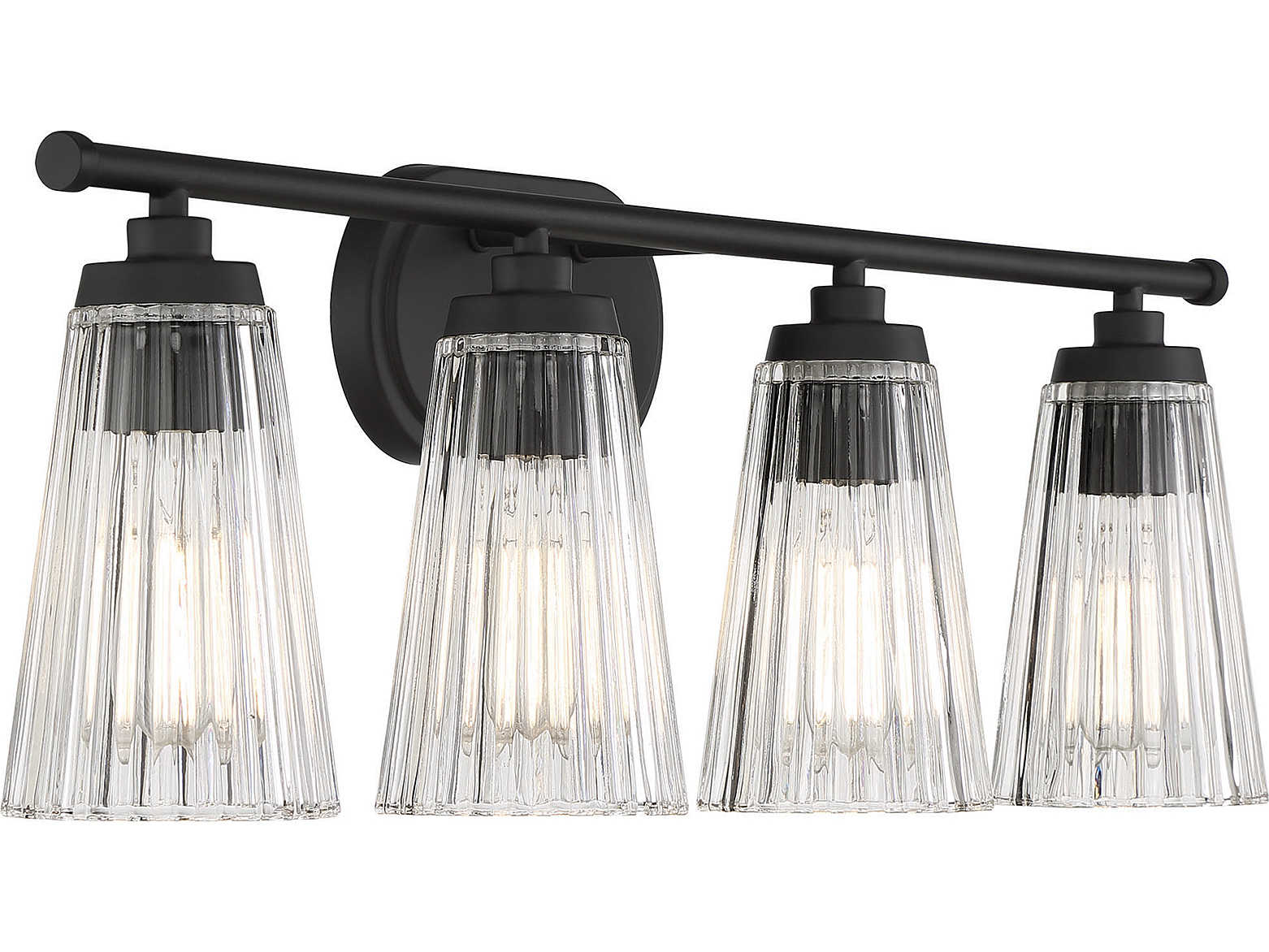 Savoy House Chantilly 4-Light Matte Black Glass Vanity Light