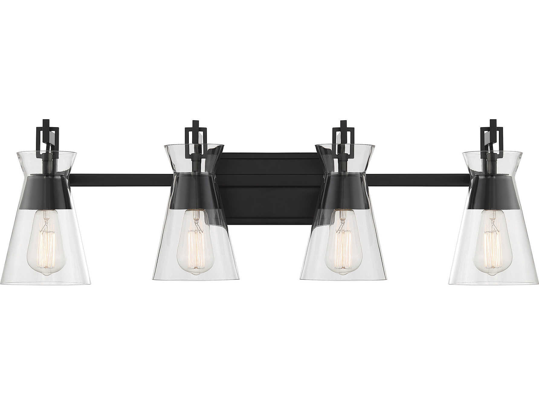 Savoy House Lakewood 4-Light Matte Black Glass Vanity Light