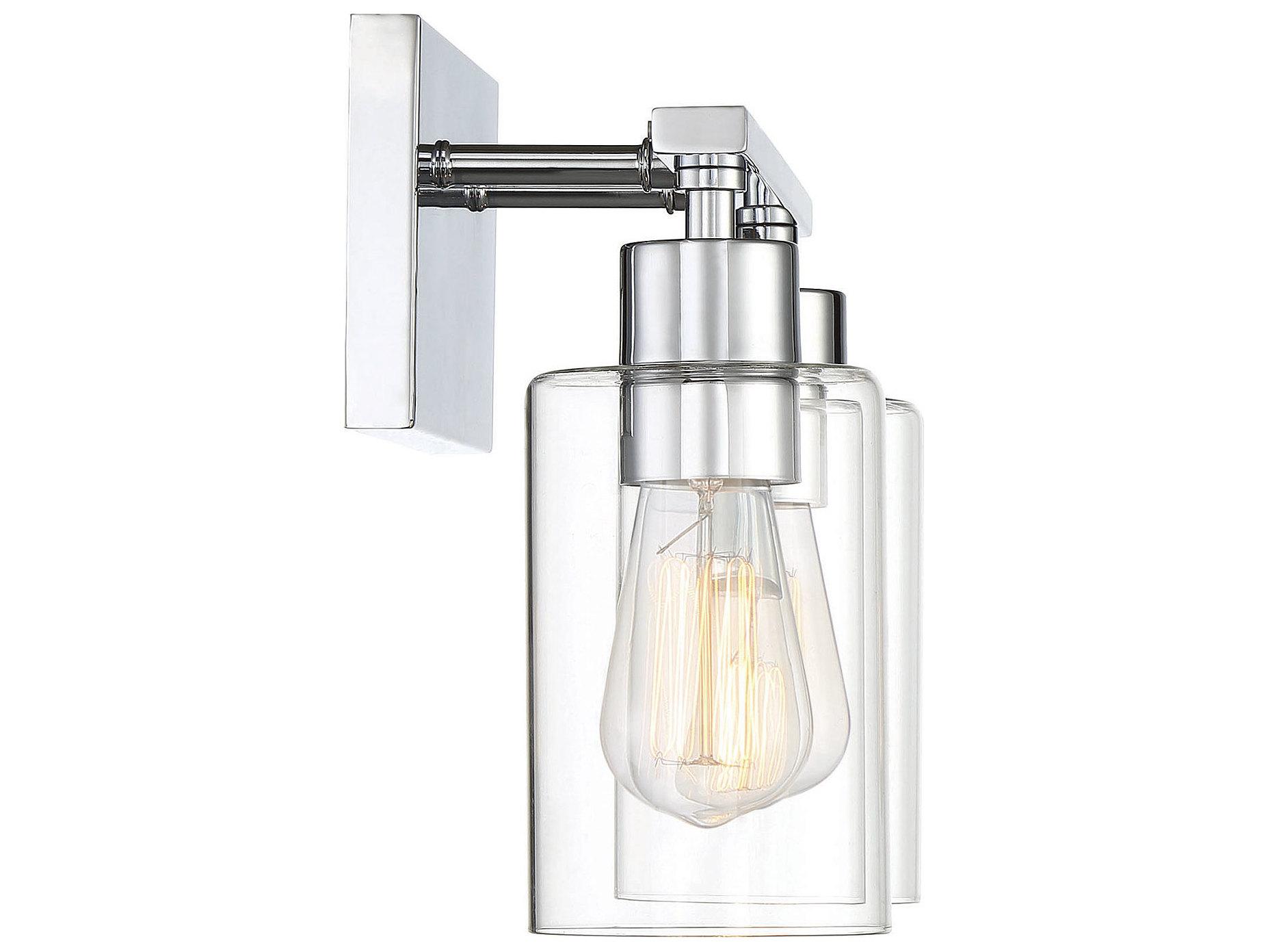 Savoy House Lambert 2-Light Polished Chrome Glass Vanity Light