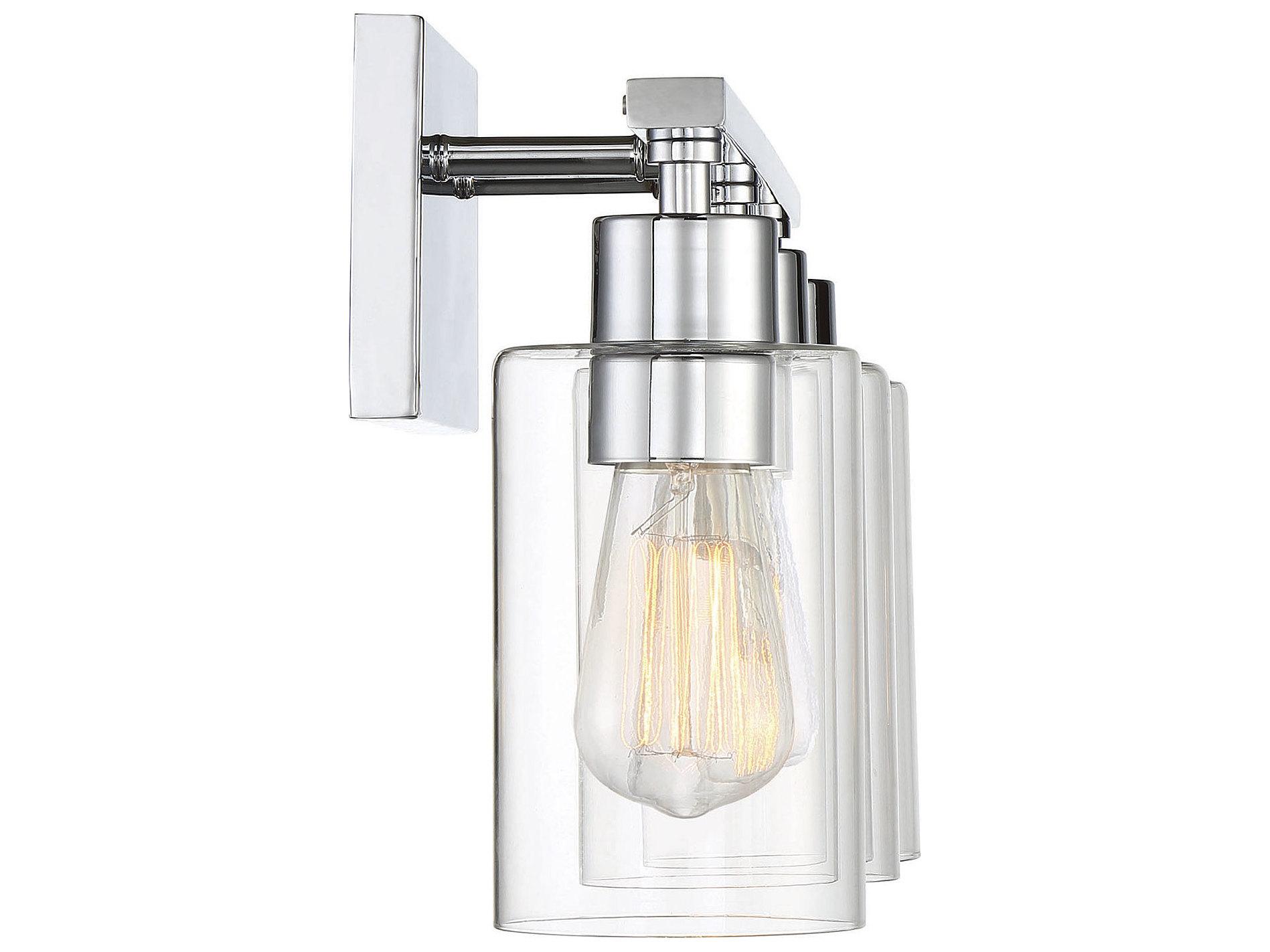Savoy House Lambert 3-Light Polished Chrome Glass Vanity Light