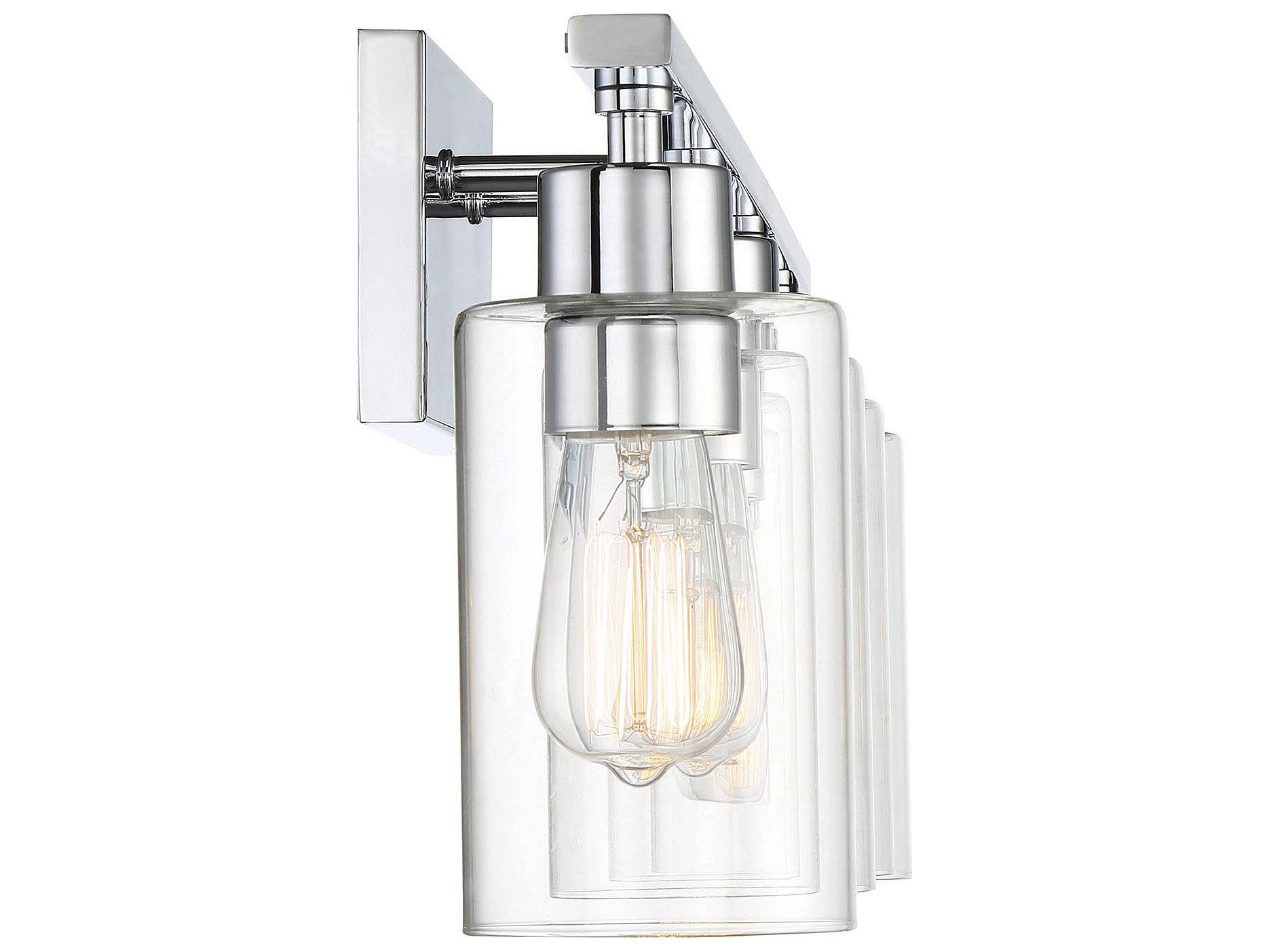 Savoy House Lambert 4-Light Polished Chrome Glass Vanity Light