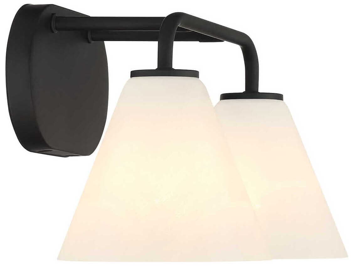 Savoy House Blair 2-Light Matte Black Vanity Light