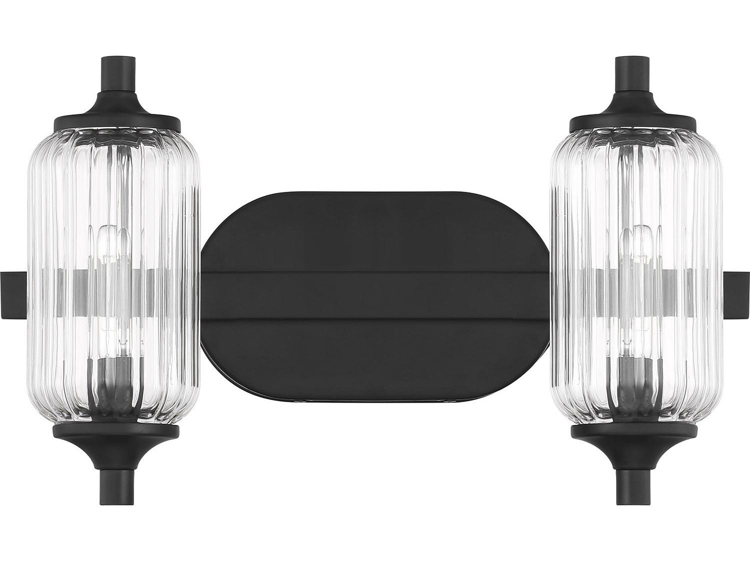 Savoy House Holton 2-Light Matte Black Vanity Light