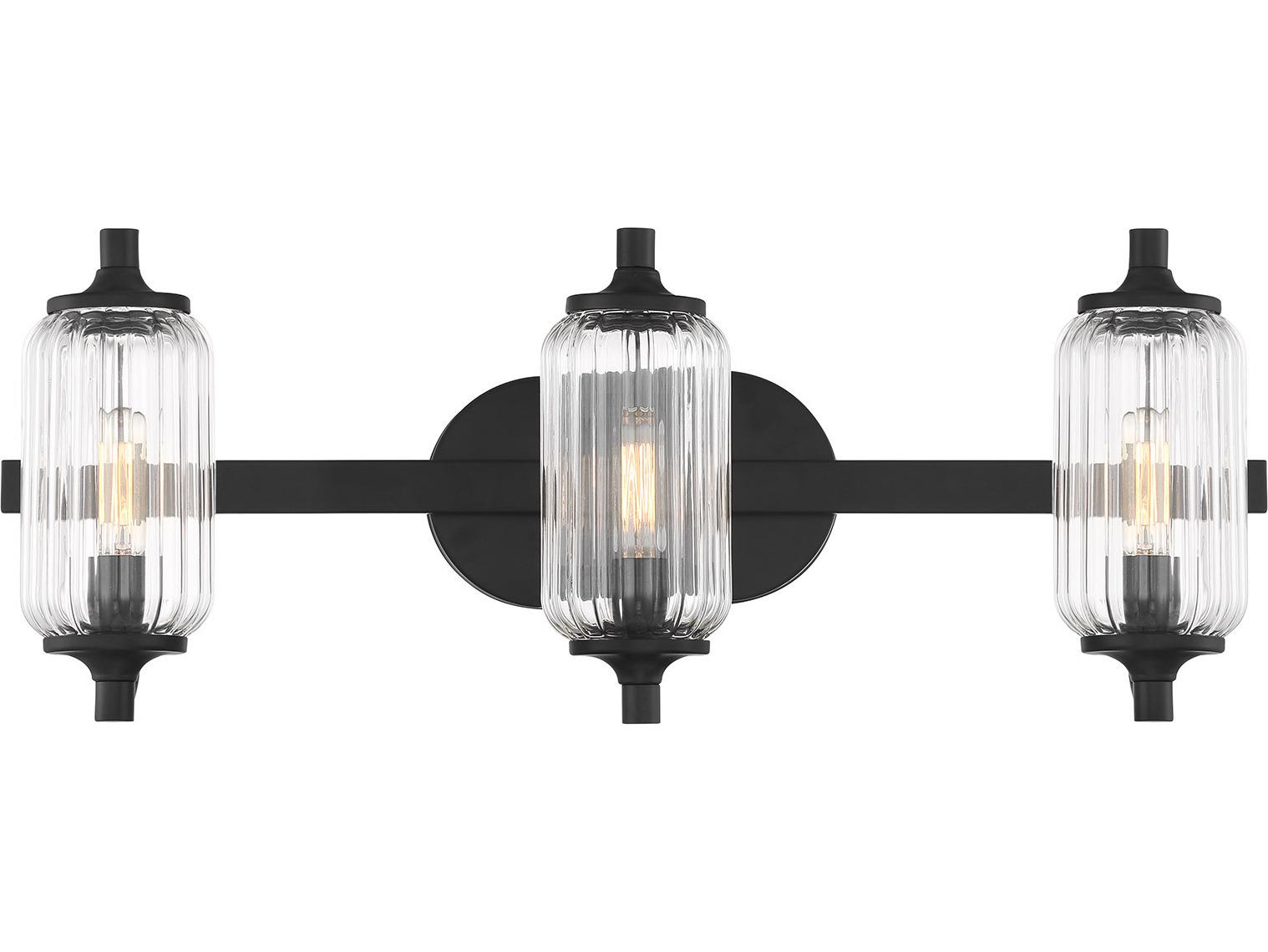 Savoy House Holton 3-Light Matte Black Vanity Light