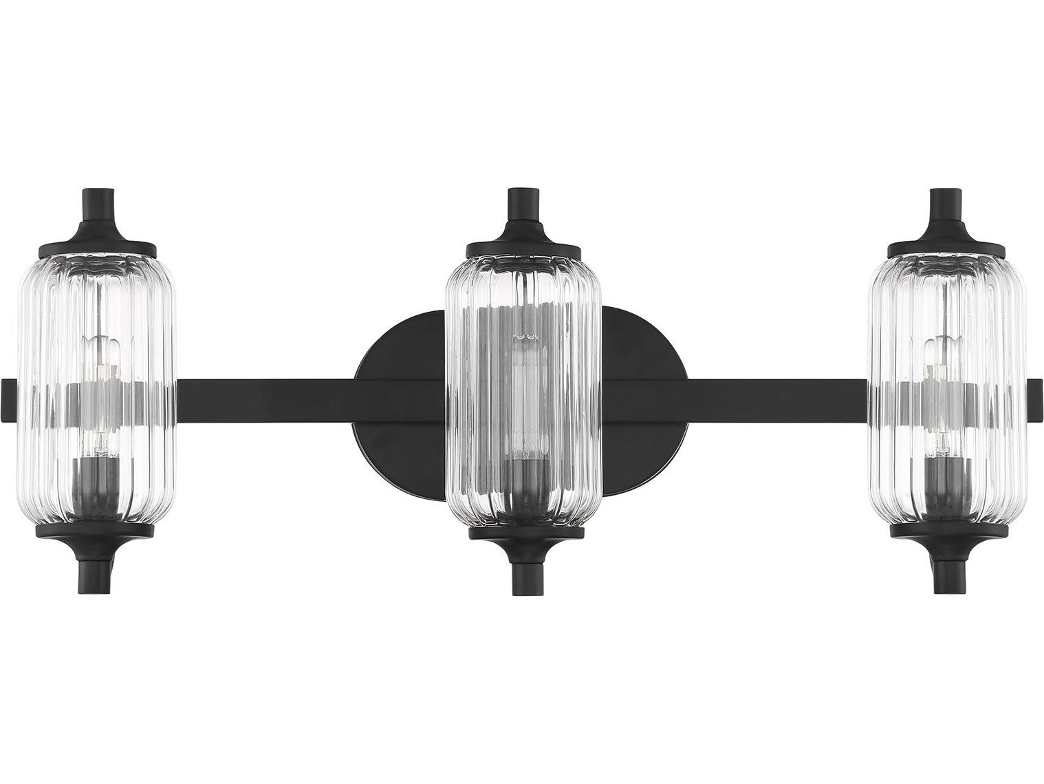 Savoy House Holton 3-Light Matte Black Vanity Light