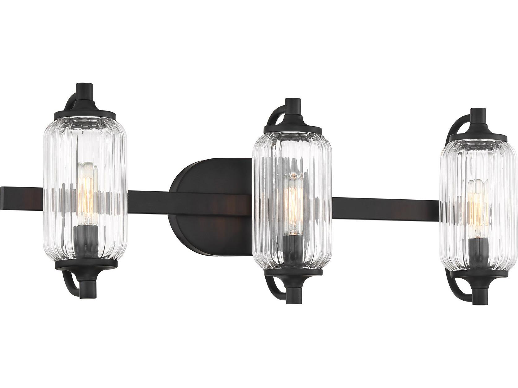 Savoy House Holton 3-Light Matte Black Vanity Light