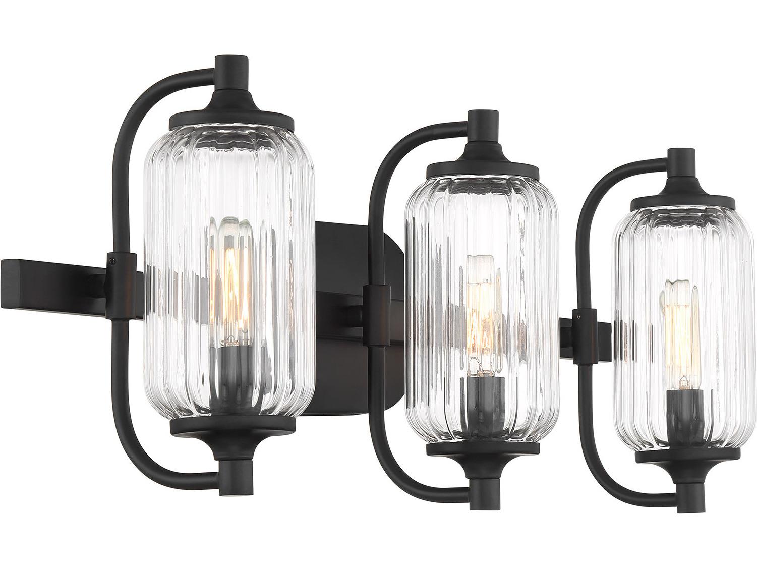 Savoy House Holton 3-Light Matte Black Vanity Light