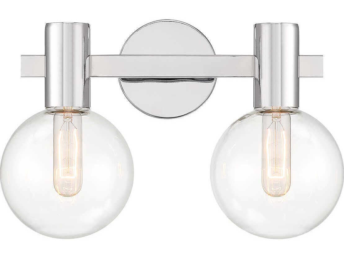 Savoy House Wright 2-Light Chrome Glass Vanity Light
