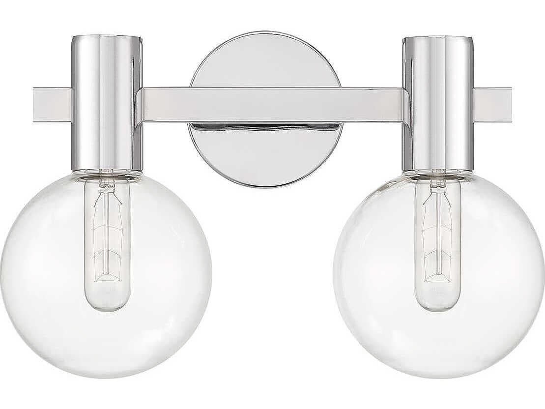 Savoy House Wright 2-Light Chrome Glass Vanity Light