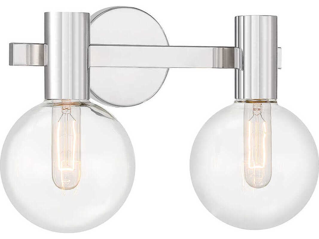 Savoy House Wright 2-Light Chrome Glass Vanity Light