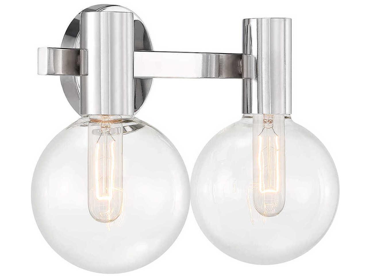 Savoy House Wright 2-Light Chrome Glass Vanity Light