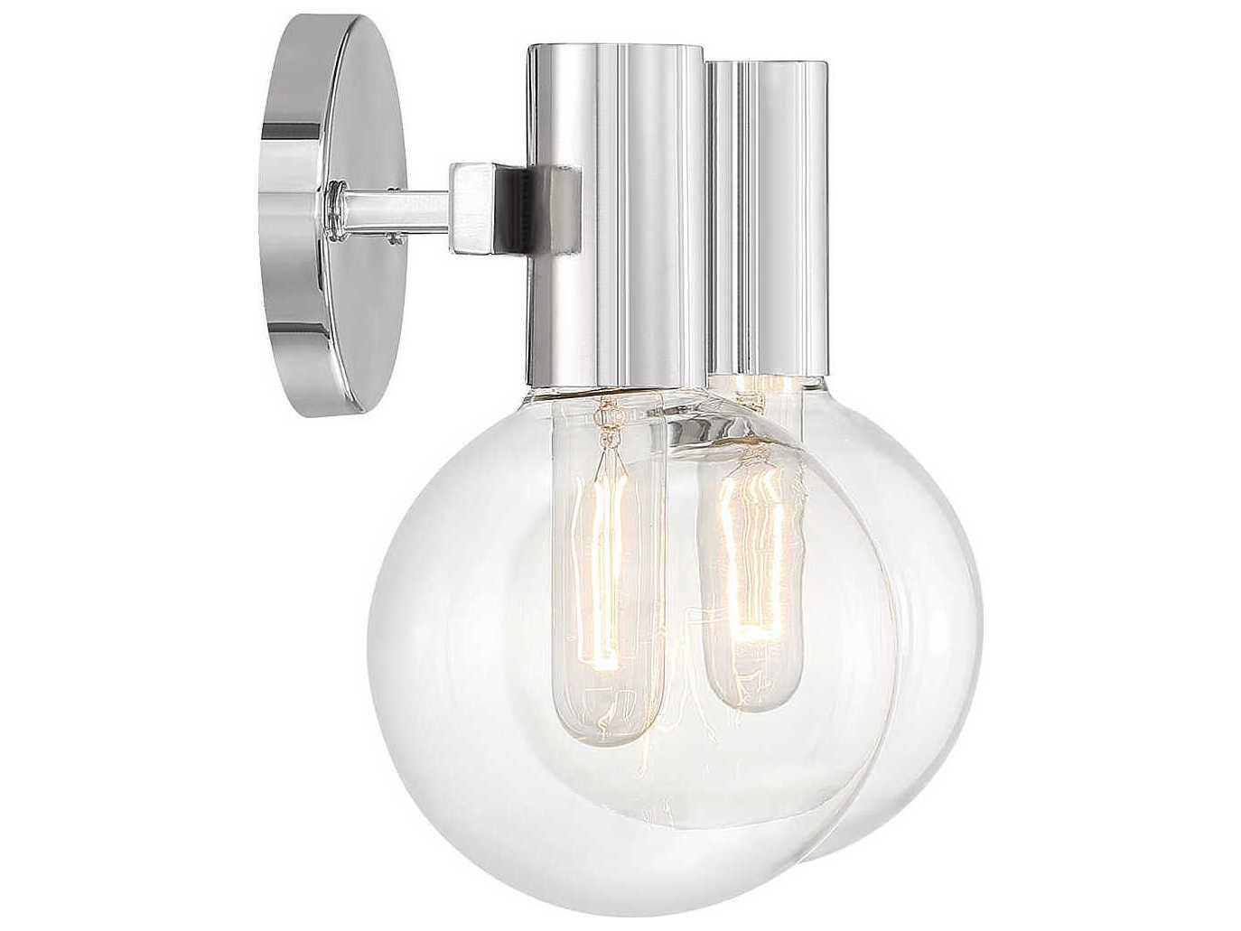 Savoy House Wright 2-Light Chrome Glass Vanity Light