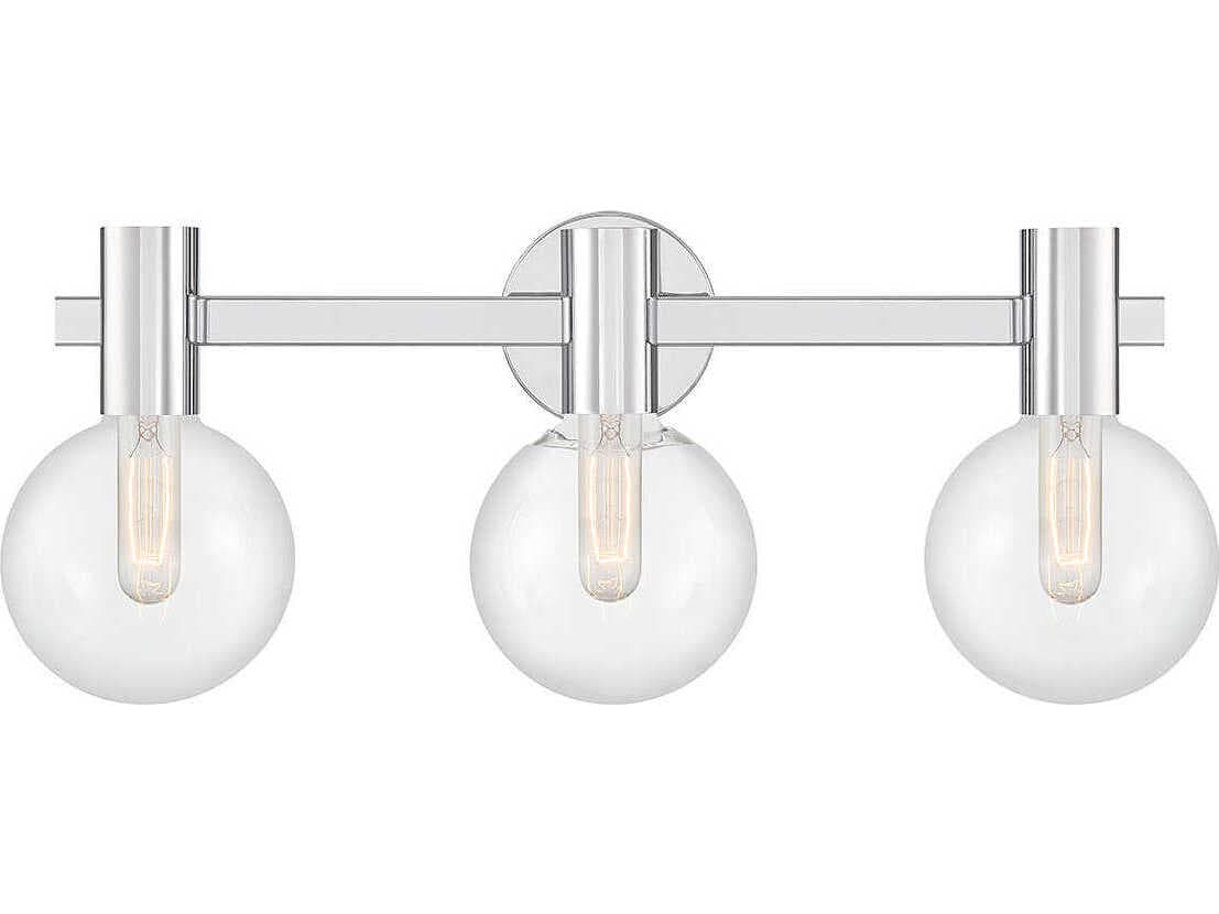 Savoy House Wright 3-Light Chrome Glass Vanity Light