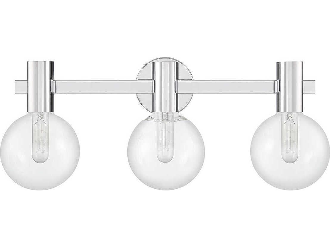 Savoy House Wright 3-Light Chrome Glass Vanity Light