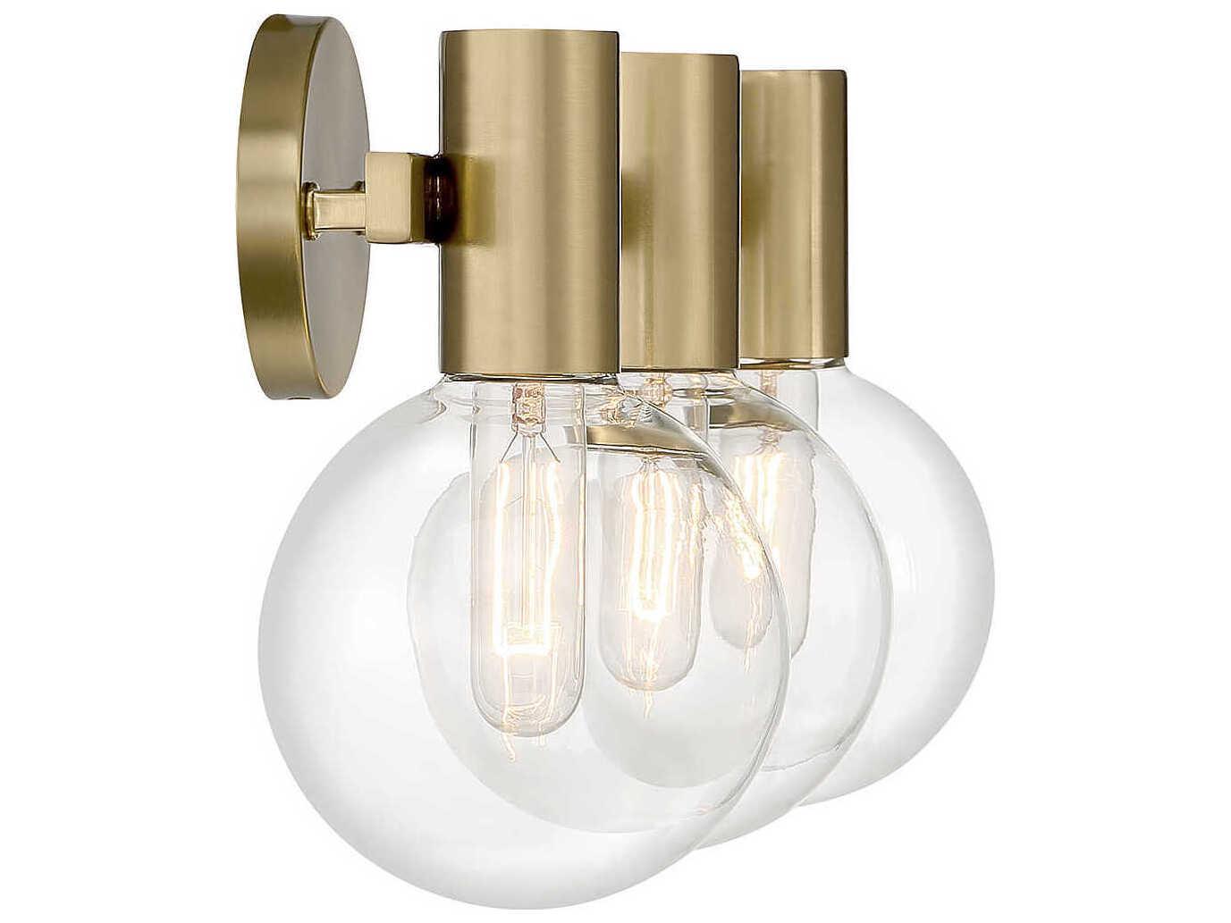 Savoy House Wright 3-Light Warm Brass Glass Vanity Light