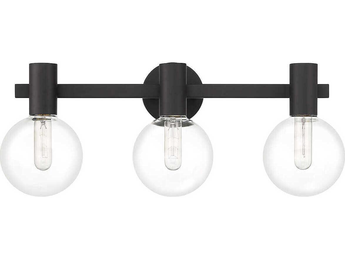Savoy House Wright 3-Light Matte Black Glass Vanity Light