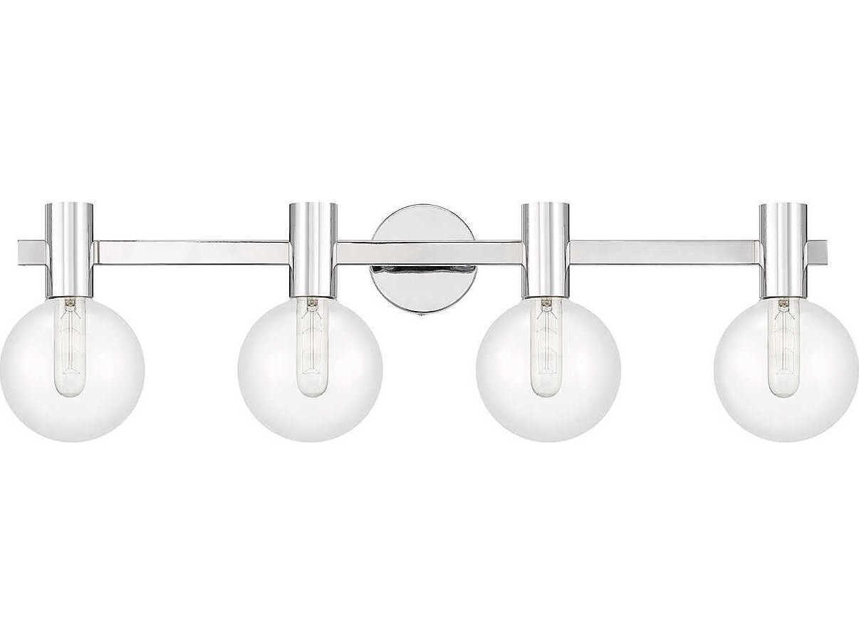 Savoy House Wright 4-Light Chrome Glass Vanity Light